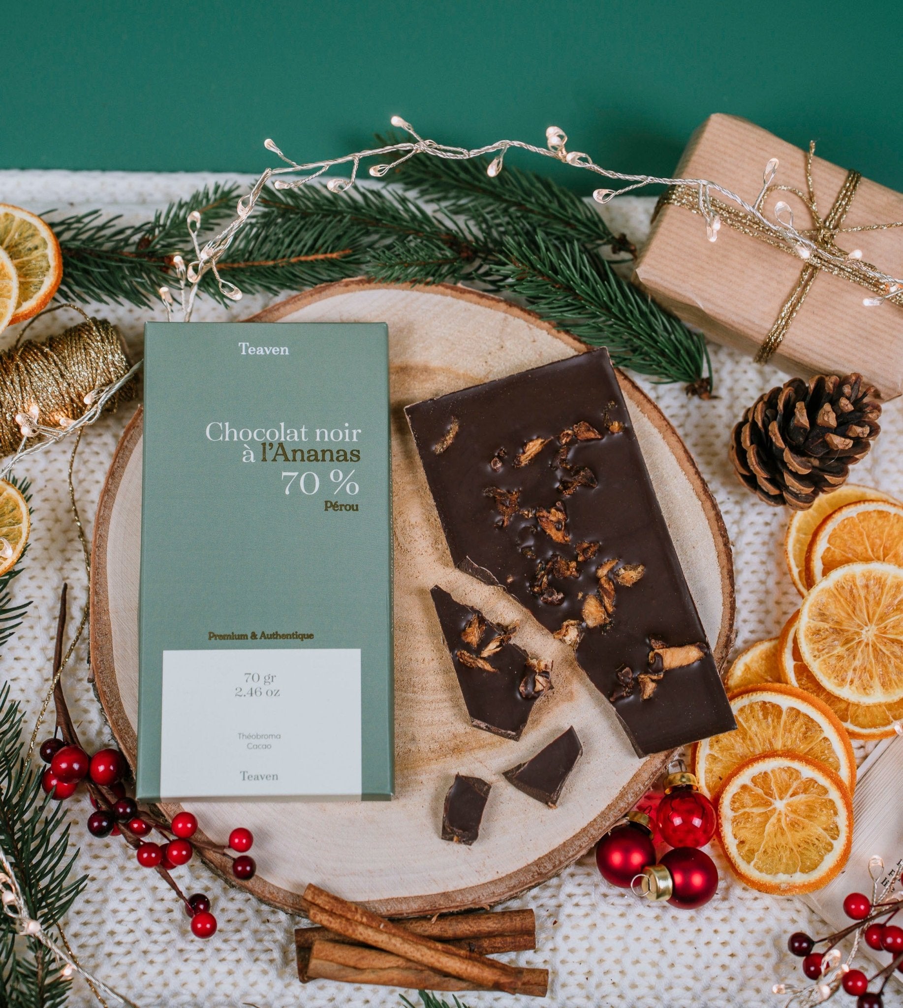 Chocolat Noir à l'Ananas 70 % - Teaven